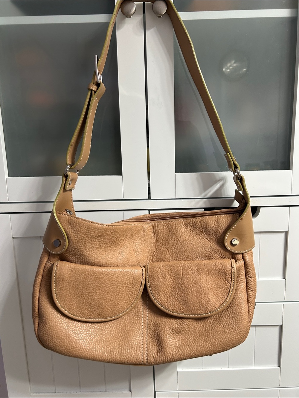 Maxx New York Vintage/y2k era Tan Pebbled Leather Shoulder Bag